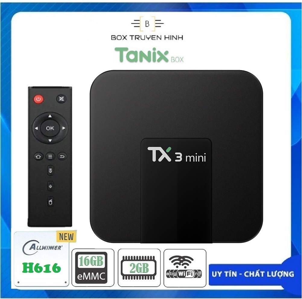 Andoid TV BOX TX3 Mini 2021  Androi TV 10, Wifi 2 băng tần 2.4/5GHz, Bluetooth 4.1, Ram 2GB - Bộ Nhớ Trong 16GB, hỗ trợ tìm Kiếm Giọng Nói cấu hình mạnh mẽ trong tầm giá