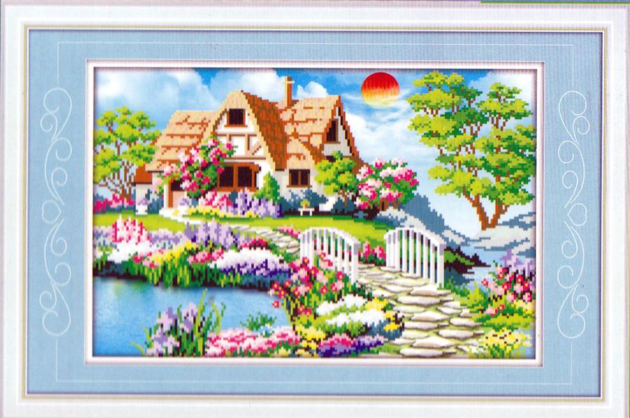 Tranh Đính Đá ABC 3D Ngôi Nhà Mộng Mơ Y345 , 63057 (KHÁCH TỰ ĐÍNH) KT:57X40CM