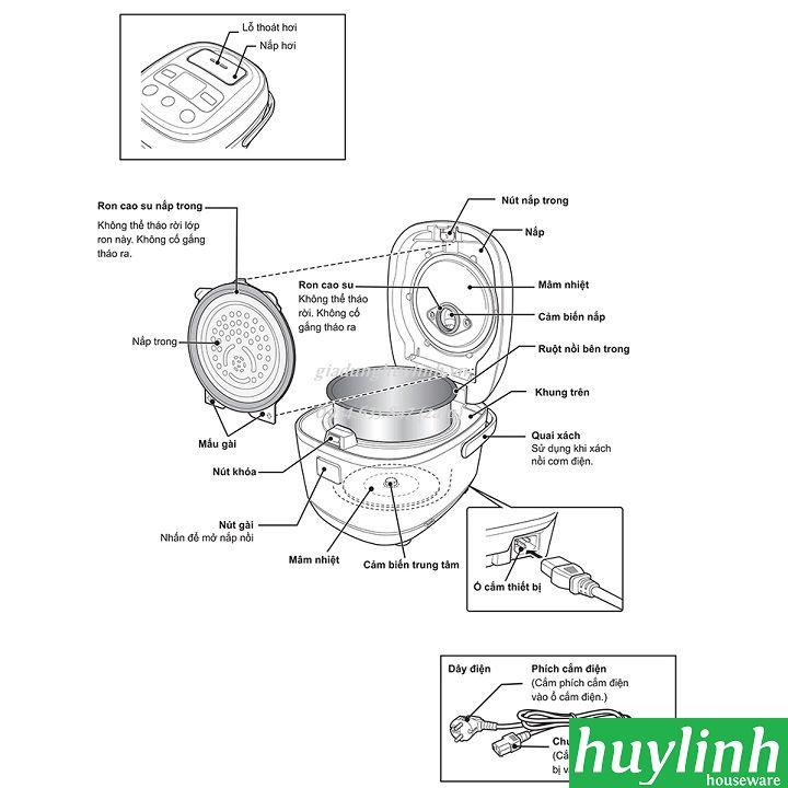 Nồi cơm điện tử Tiger JBX-B10W - 1 lít