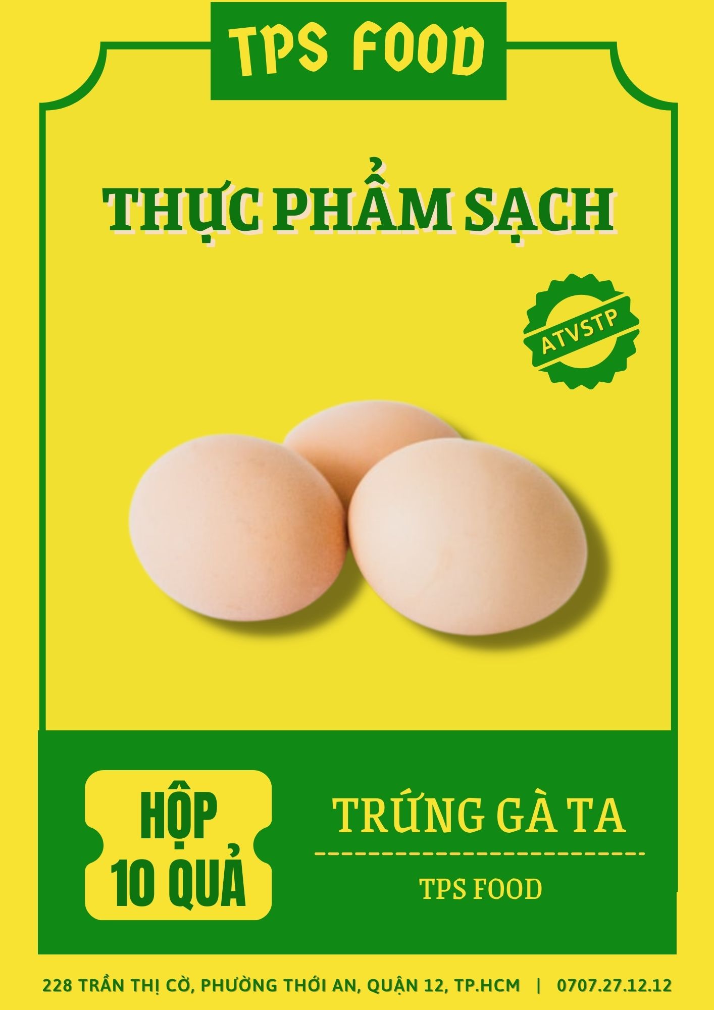 [VSATTP] Hộp 10 trứng gà ta - TPS Food