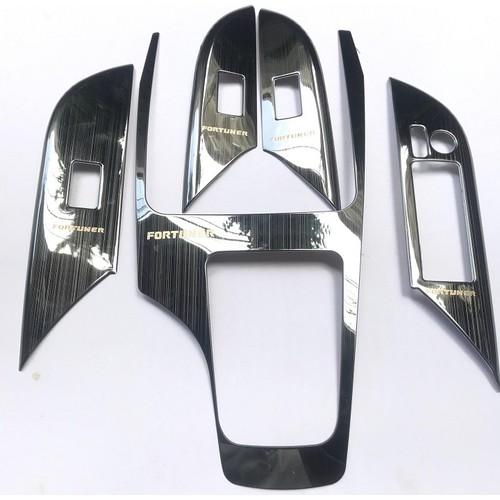 Ốp Trang Trí Nội Thất Xe Fortuner 2018 2019 2020- 7 Chi Tiết, Chất Liệu TiTan Phay Xước, Có Sẵn Keo Dính Dễ Dàng Lắp Đặt Tại Nhà, Phụ Kiện Trang Trí Xe Sang Trọng Hơn