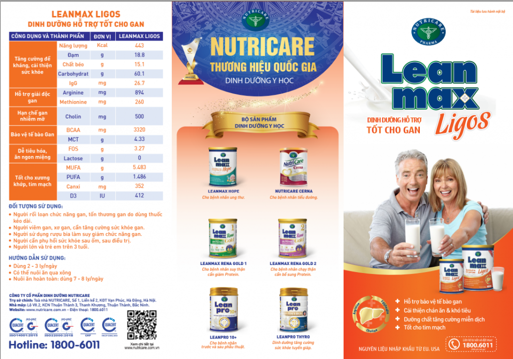 Sữa Lean Max Ligos loại 900gr dành cho bệnh gan