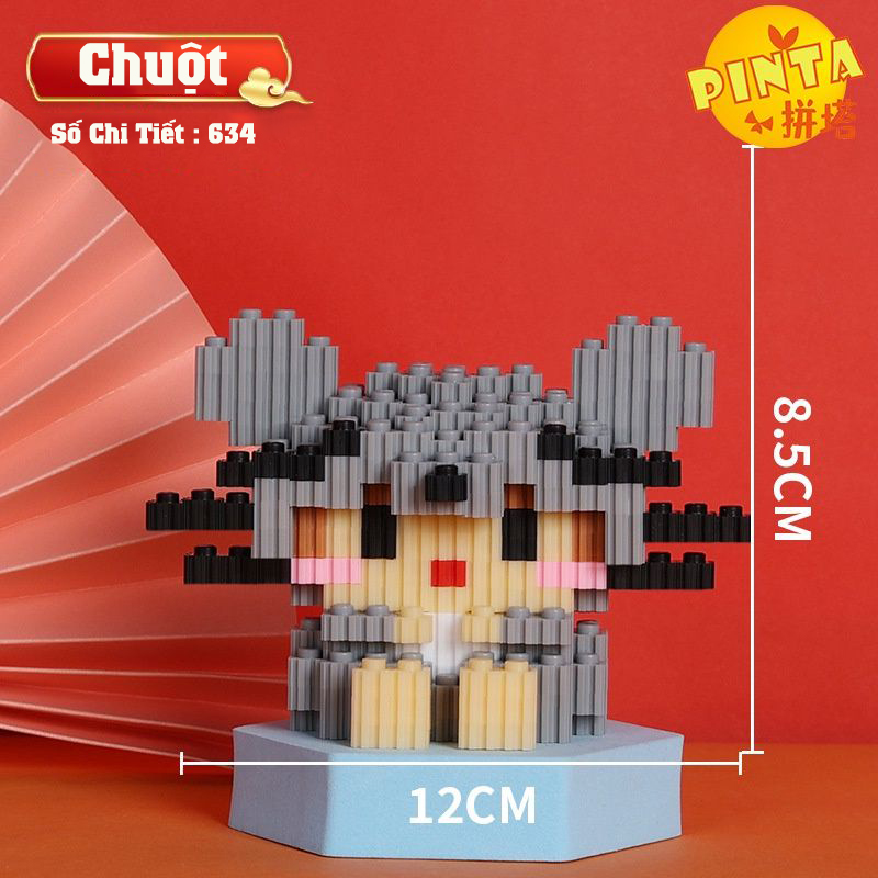 Xếp hình lắp ráp 12 Con Giáp Mini - cực kỳ đáng yêu và dễ thương - xếp hình lắp ráp lắp ráp mô hình 3d, xếp hình lắp ráp mini, Đồ chơi lắp ráp thông minh, đồ chơi lắp ghép