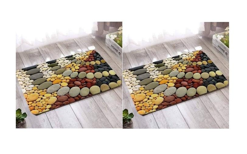 [HCM]Thảm lau chân 3D đá sỏi 40 x 60