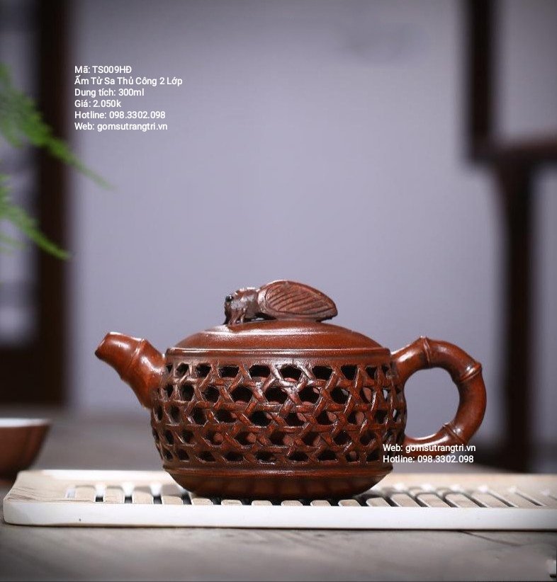 ẤM TỬ SA THỦ CÔNG 2 LỚP - TS009HĐ
