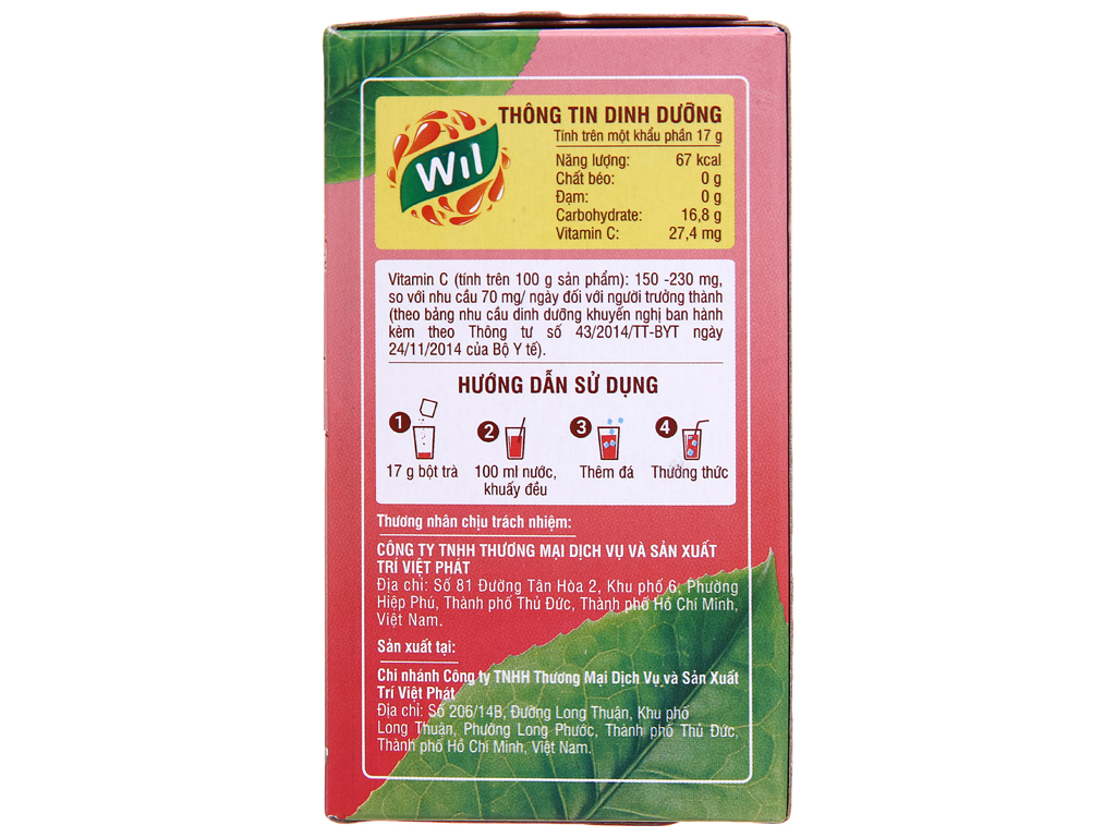 TRÀ ỔI HỒNG WIL HỘP 272G