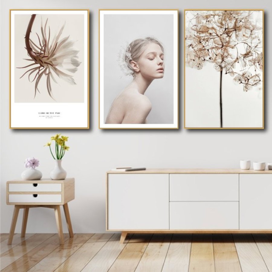 painting flower art with frame bedroom decor