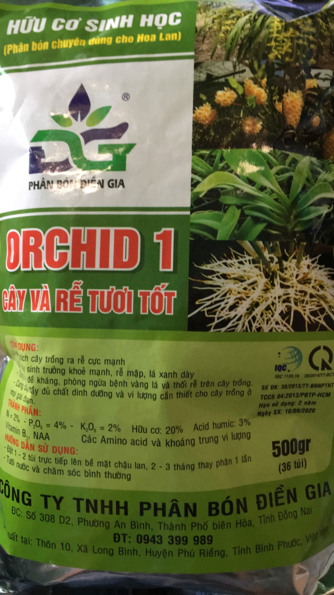 Phân bón hữu cơ gói 36 túi lưới ORCHID ĐG tốt rễ cho hoa lan cây cảnh