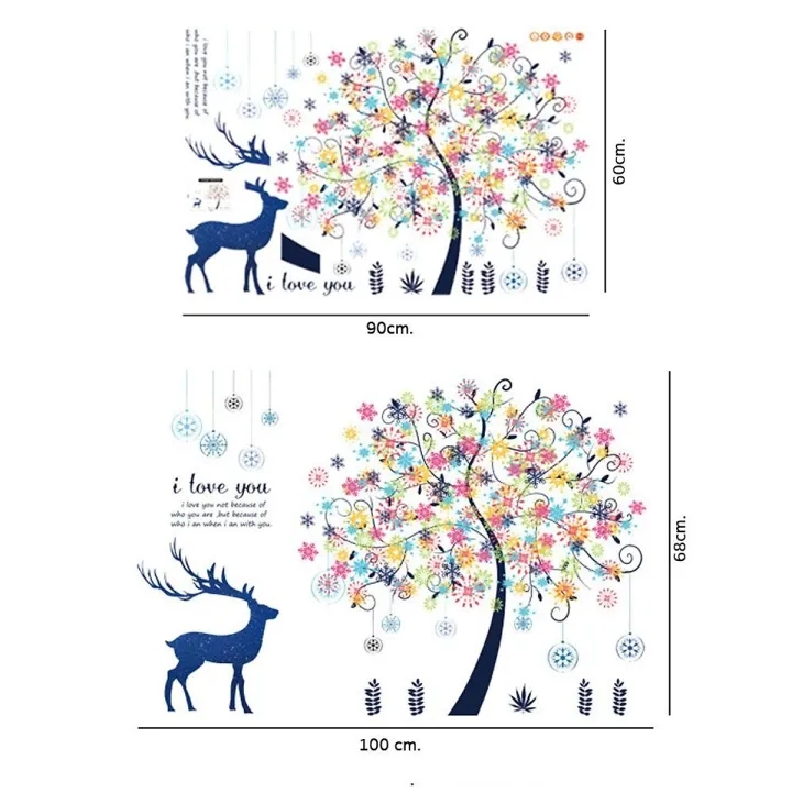 [HCM]DECAL DÁN TƯỜNG CÂY SAO TUYẾT HỒNG