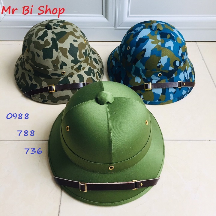 Mũ Cối Xanh Bộ Đội cốt phíp lòng vàng