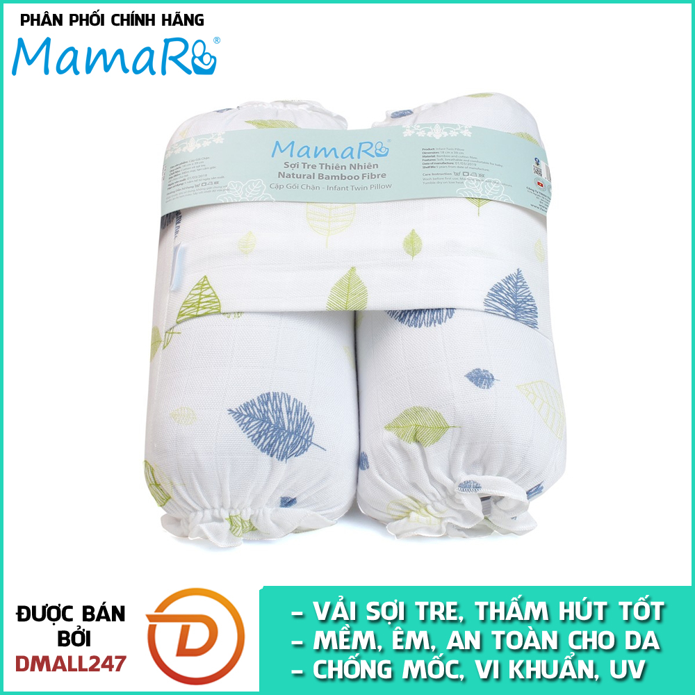 Gối chặn vải sợi tre cho bé hút ẩm tốt Mamaru MA-GOI01 - diệt khuẩn, an toàn, kháng tia UV- Dmall247, mẹ và bé