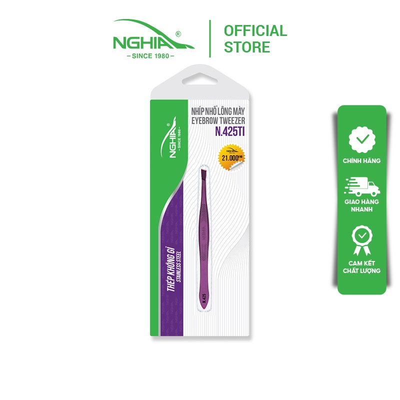Nhíp Nghĩa Nhổ Lông Mày Chuyên Dụng Không Gỉ N-401VD