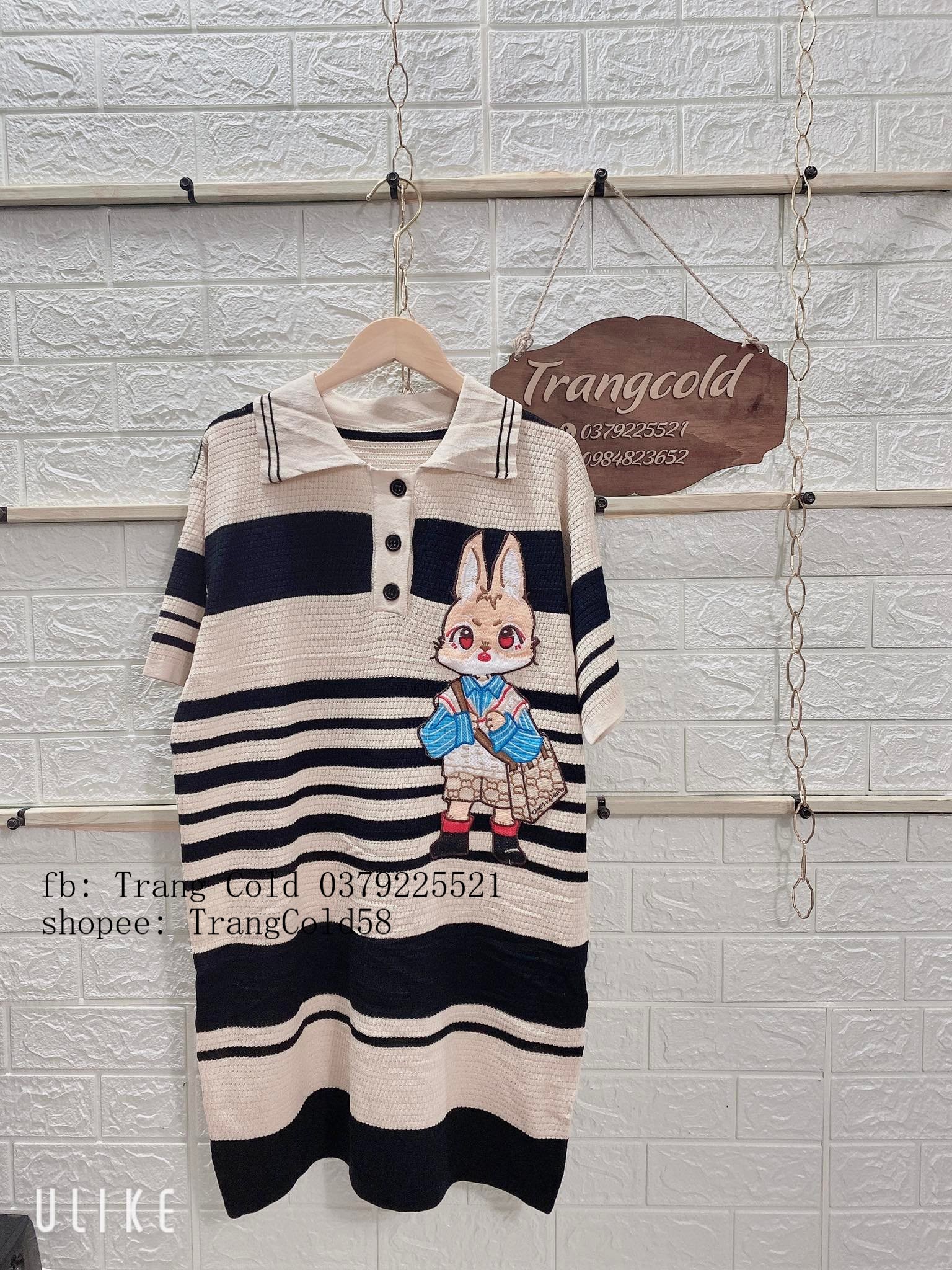 Váy len suông thêu thỏ hàng QC ( ảnh thật shop tự chụp )