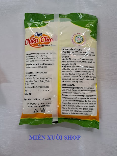 01kg (250gx4 gói) bột chiên chuối gia phát
