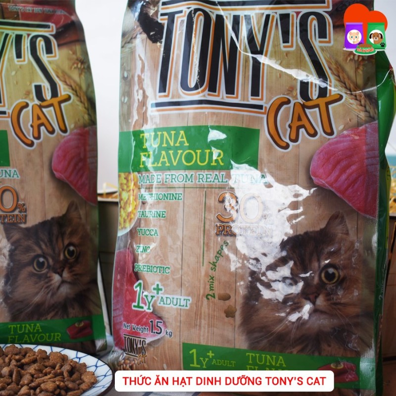 THỨC ĂN HẠT DINH DƯỠNG TONYs CAT CHO MÈO 500G VÀ 1,5KG