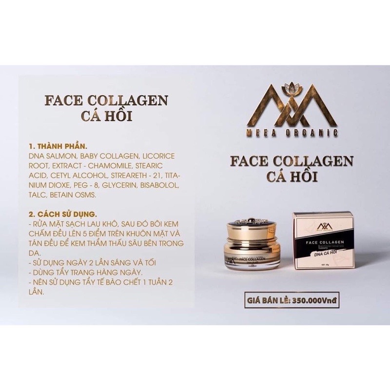 [HCM][Tặng mặt nạ] KEM FACE COLLAGEN DNA CÁ HỒI MeeA (CAM KẾT 100% CHÍNH HÃNG)