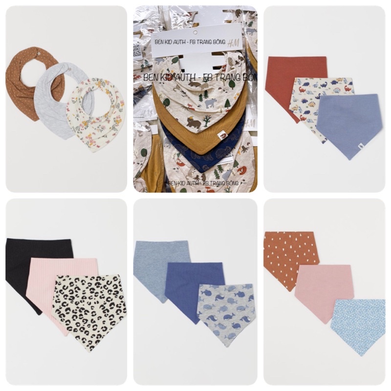 Set 3 Yếm HM AUTH yếm cổ cho bé