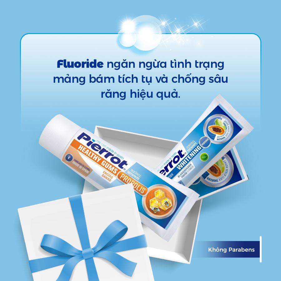 [ Mua 2 tặng 1 bàn chải pierrot ] Kem đánh răng Pierrot keo ong chắc khỏe nướu 75ML