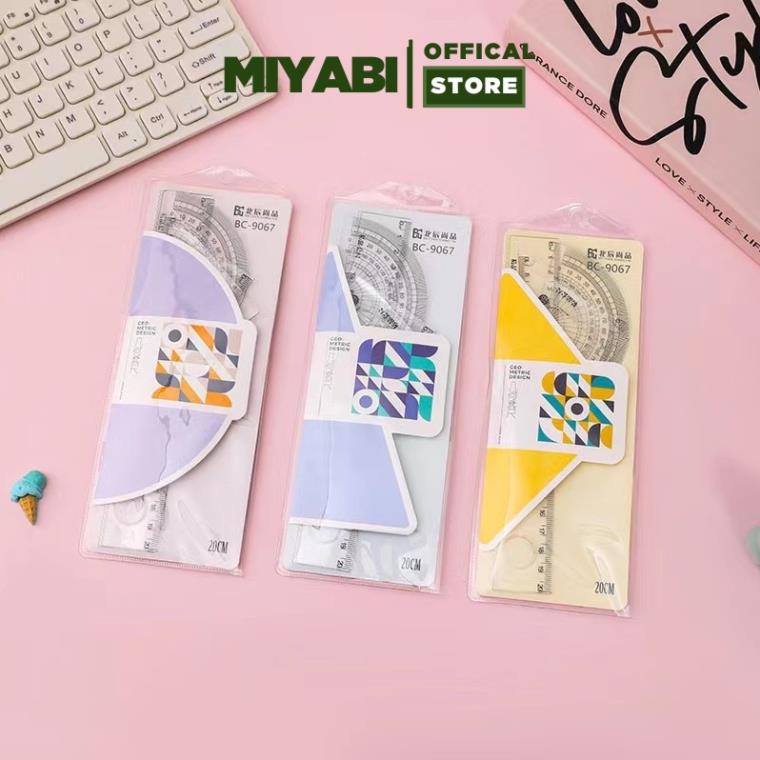 Đồ dùng học tập eke 4 chi tiết nhựa dẻo - dụng cụ học tập eke học sinh - miyabi store