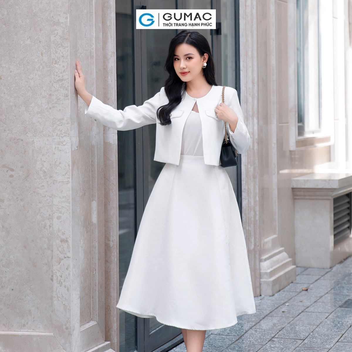 Chân váy nữ dáng xòe gumac vd10060 sang trọng, thanh lịch