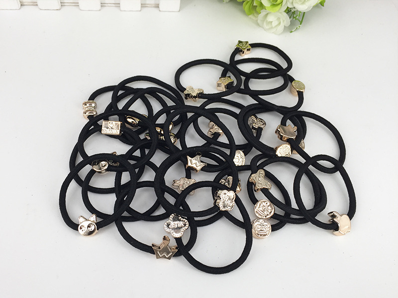 Dây Cột Tóc Đen Co Giãn Tốt Nhiều Hình (Set 100 Dây)
