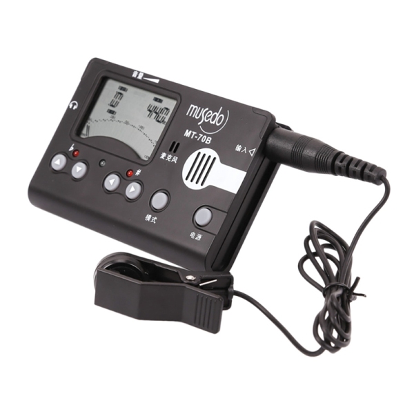 Musedo MT-70B Tuner with Clip-on Pickup & Built-in Microphone Electronic 3 in 1 LCD Tuner Metronome Tone Generator for Guzheng
