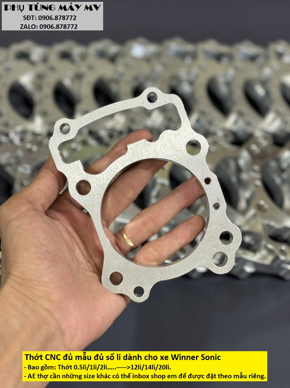 Thớt CNC đủ size dành cho xe Winner Sonic