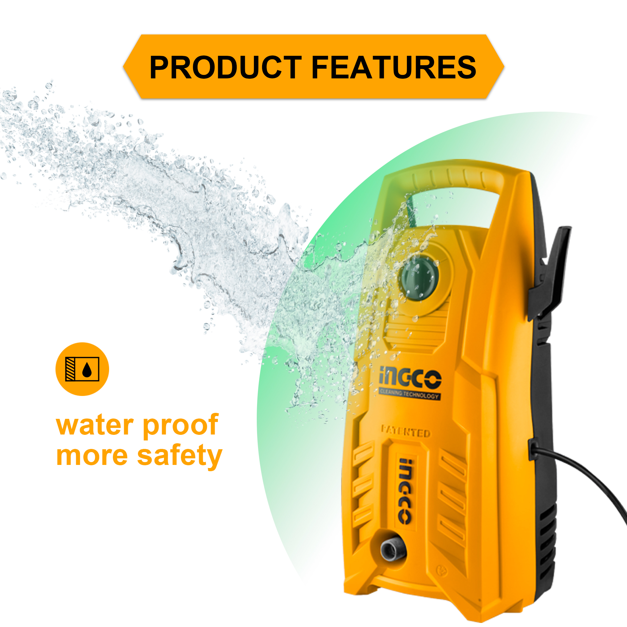 INGCO Máy rửa xe 1400W HPWR14008