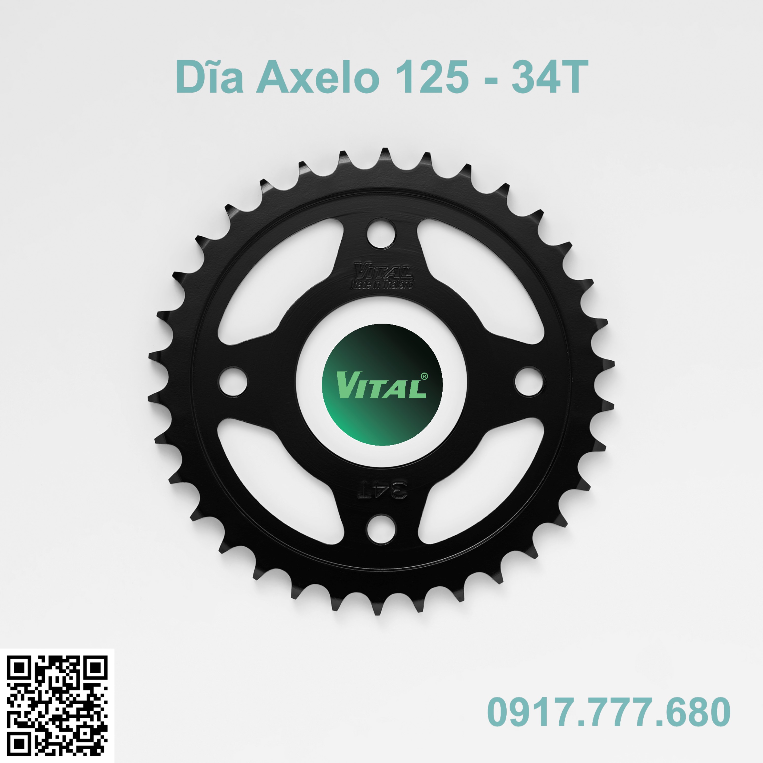 Dĩa tải dùng cho xe Axelo 125,Axelo Fi chuẩn 428 size 32 đến 40 hiệu Vital nhập thailan
