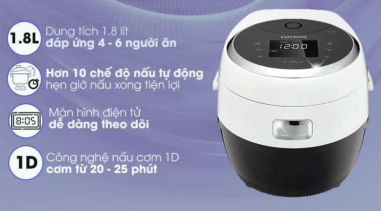 Nồi cơm điện tử Cuckoo 1.8 lít CR-1010F- Hàng trưng bày