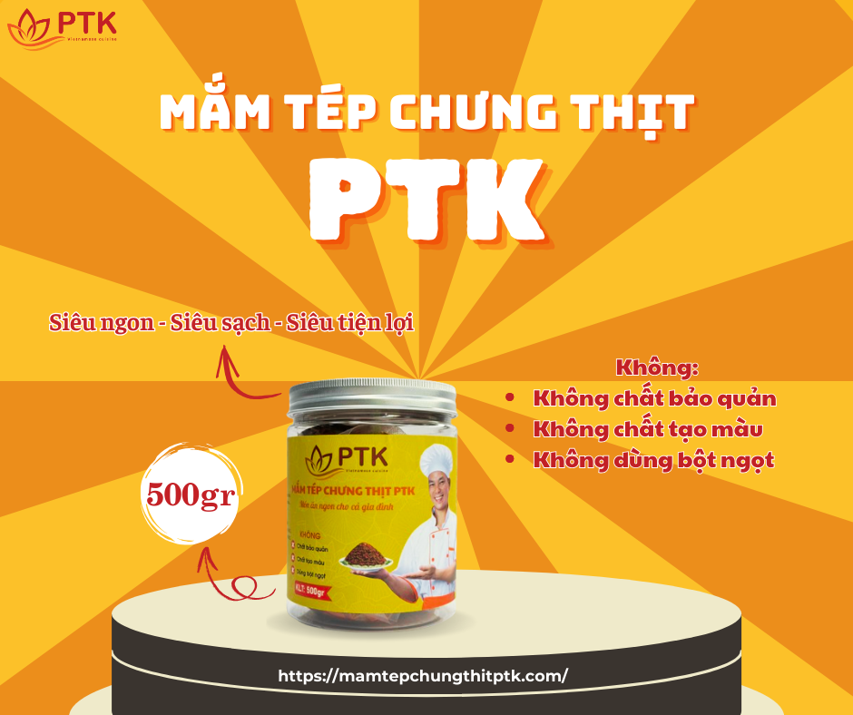 Thịt Chưng Mắm Tép PTK ( Mắm Tép Chưng Thịt PTK ) hộp 500gr