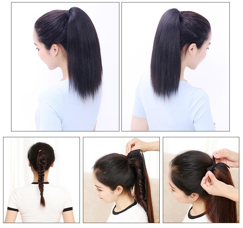 Tóc giả cột thẳng 40cm D13S 💖FREESHIP💖 buộc tóc giả nữ thẳng, tóc giả nữ thời trang, tóc giả nữ Sỉ 35k