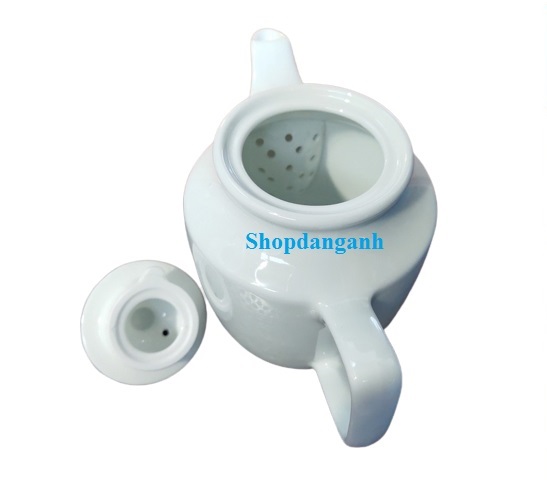 Ấm trà dáng vuông cỡ lớn 700 ml gốm sứ Bát Tràng