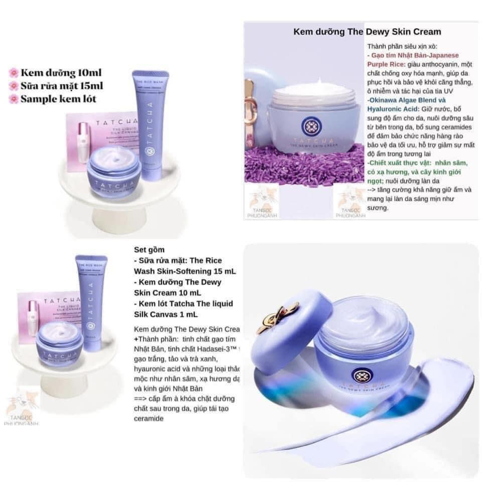 [GIẢM 5% ĐƠN 129K]SET kem dưỡng da - sữa rửa mặt  TATCHA
