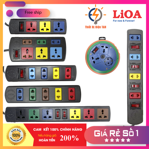 Ổ cắm điện LIOA phổ thông - 4 lỗ, 6 lỗ, 8 lỗ, 10 lỗ, dây dài 3m – 5m - chính hãng LIOA - Thiết Bị Điện T&H