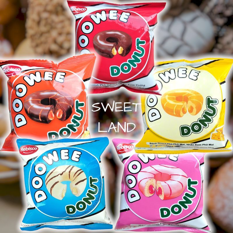 Bánh Doowee donut phủ socola nhân kem đủ vị 30g