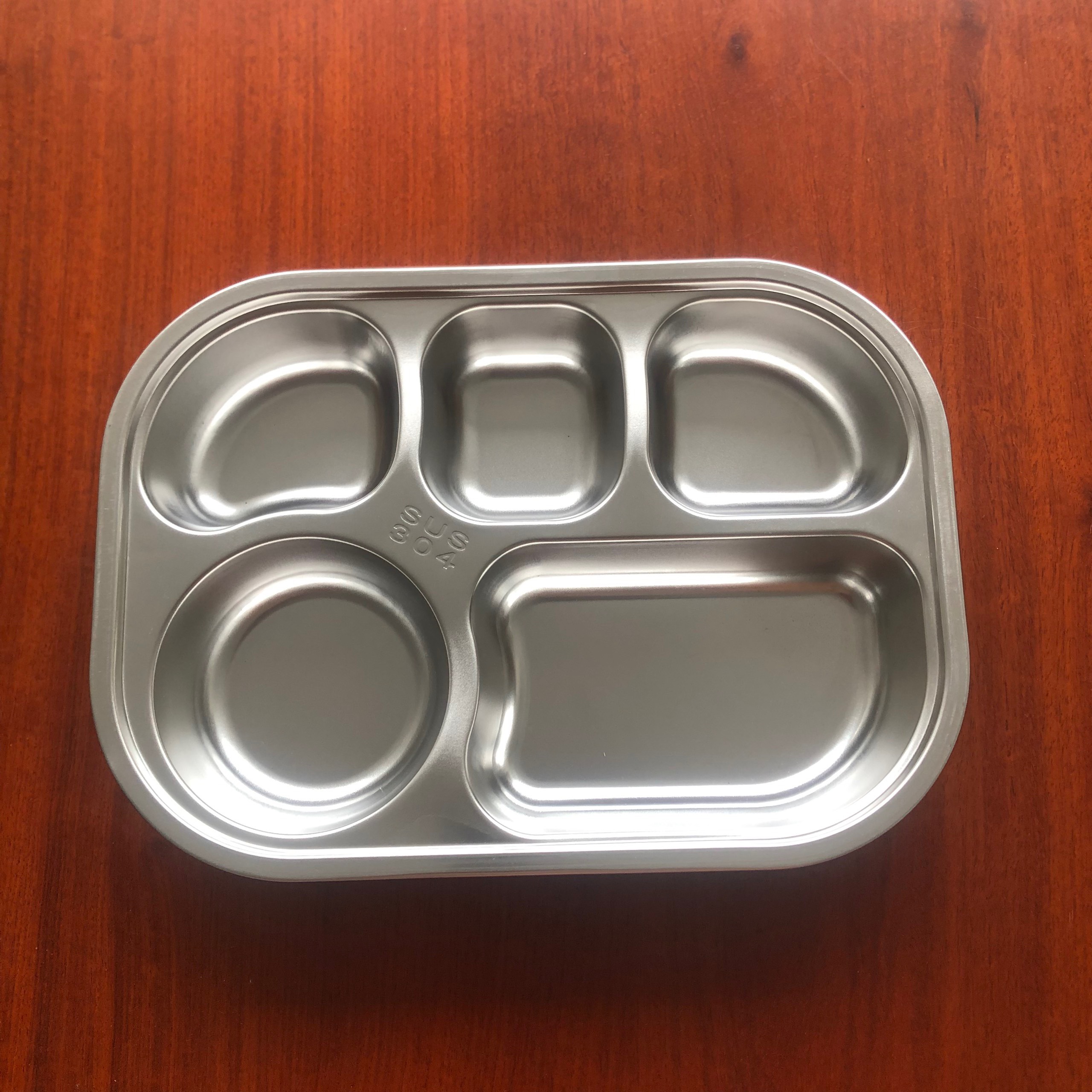 Khay cơm 5 ngăn nhỏ inox 304 (26x19x4.5cm)