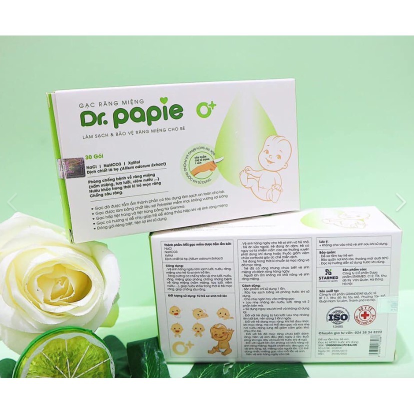 Gạc rơ lưỡi Dr.Papie (1 hộp 30 gói) - Sukem Shop