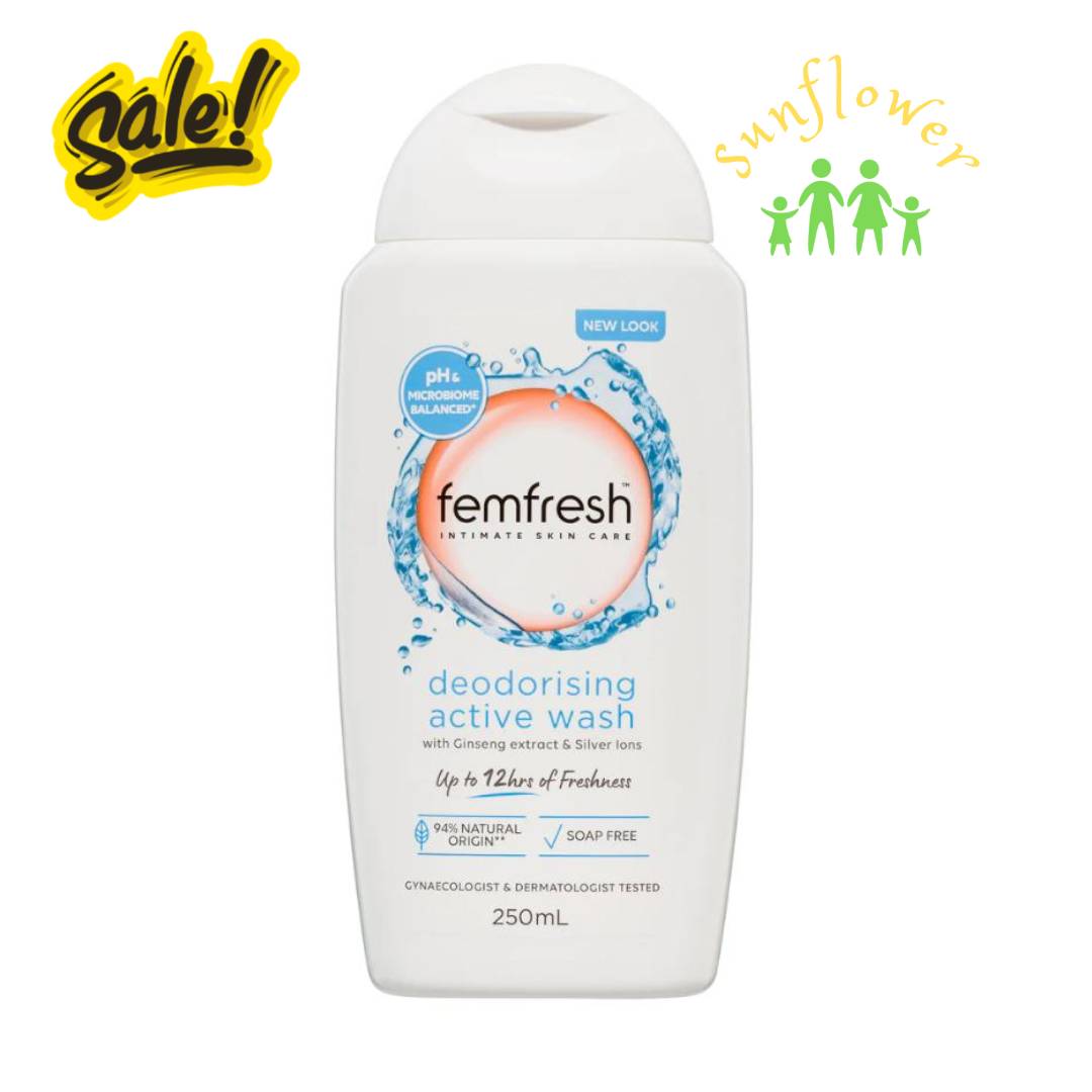 Dung dịch vệ sinh phụ nữ khử mùi màu trắng Femfesh Deodorising Active Wash 250ml của Úc