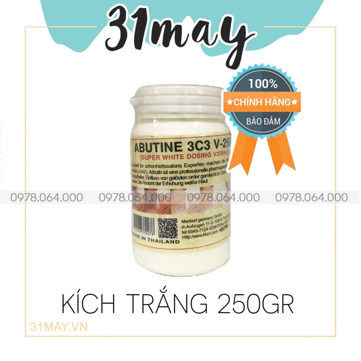 Kem kích trắng abutine 3c3 v250 chính hãng 250gr