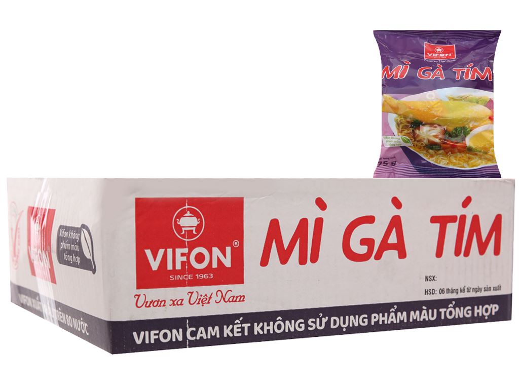 Thùng 15/30 gói Mì gà tím Vifon 75g