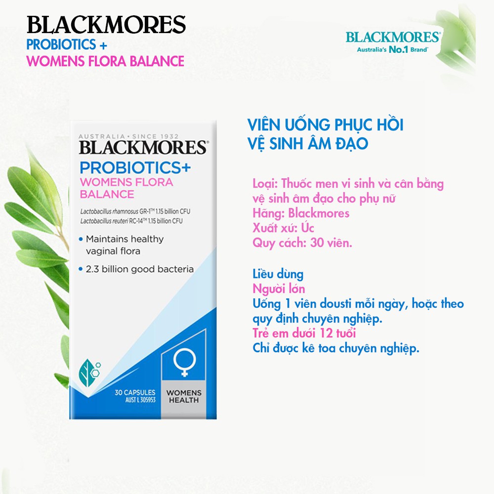 Blackmores Probiotics Womens Flora Balance 30 viên