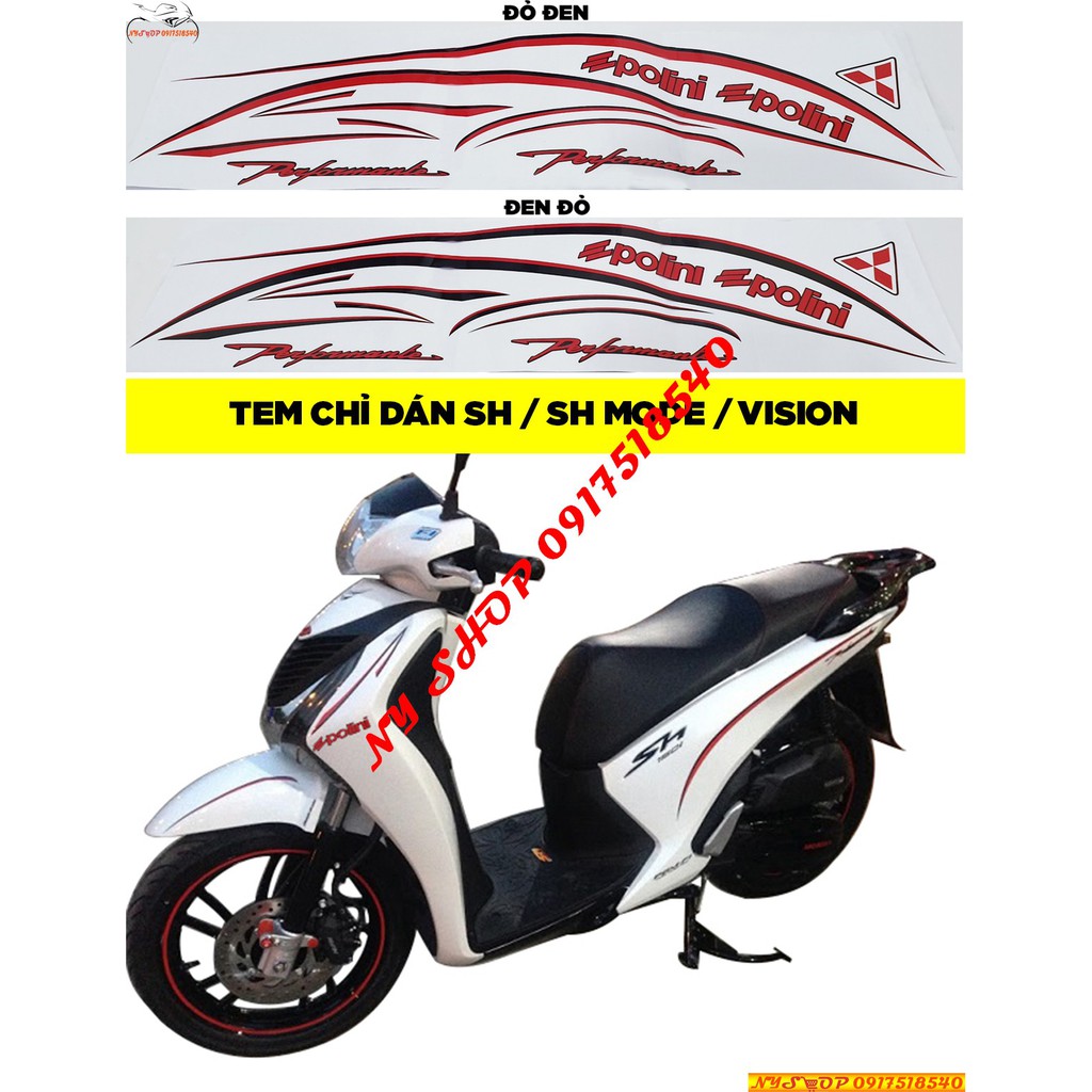 Tem Chỉ Peforment Lắp Sh Mode, Vision (1 Bộ Đủ Dán 1 Xe)