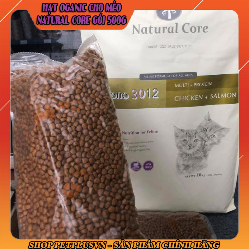 Thức ăn hạt cho mèo Natural Core Oganic gói hãng 500g