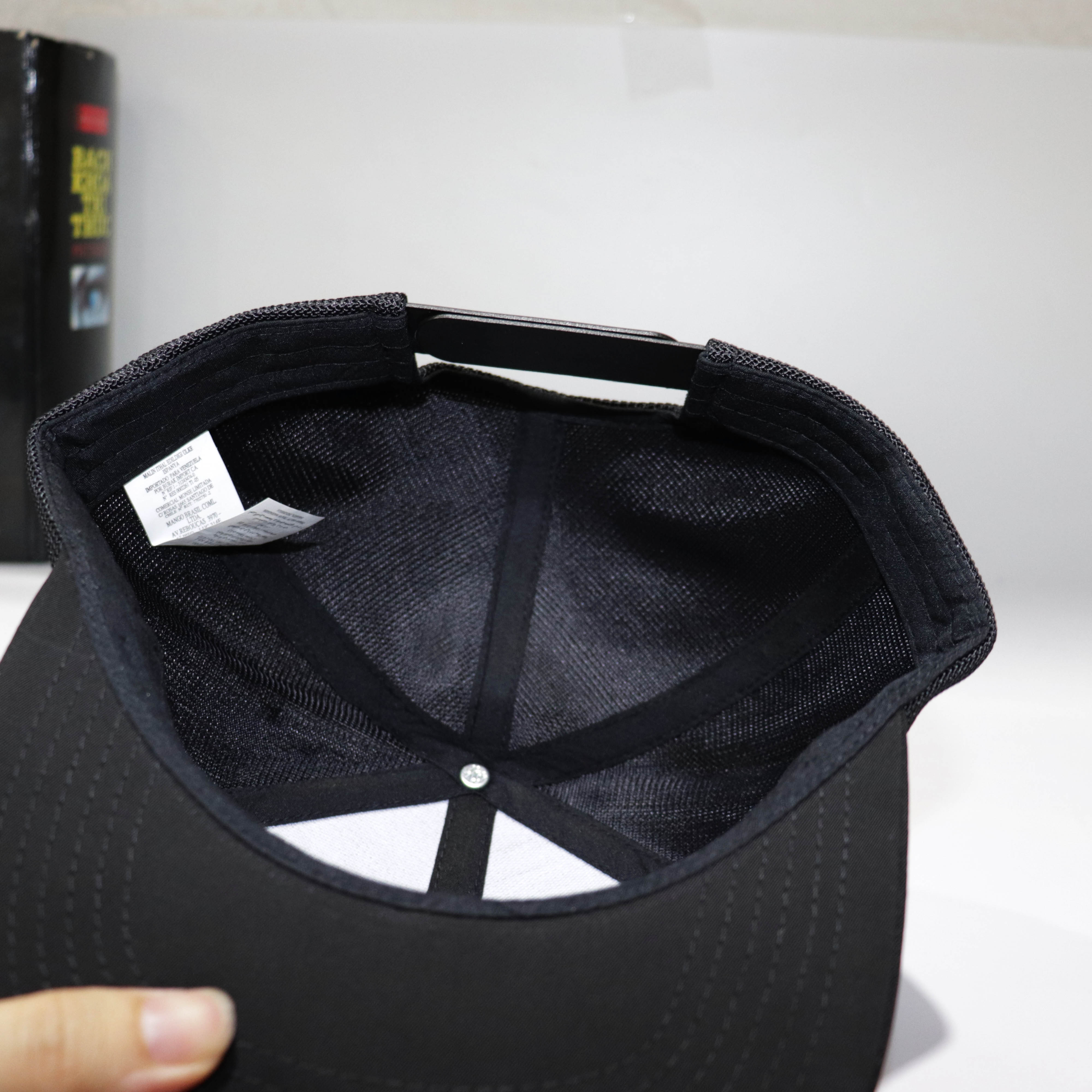 Nón Mũ Snapback Brixton Lưới Đen Logo Vuông Cam 2021.