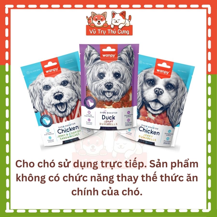 Snack dinh dưỡng cho Chó Wanpy 100g, Xương gặm bổ sung canxi, giúp chó sạch răng