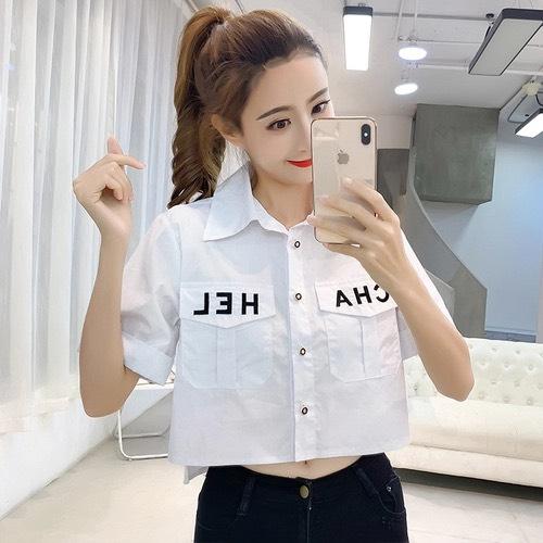 Áo somi nữ crotop cá tính