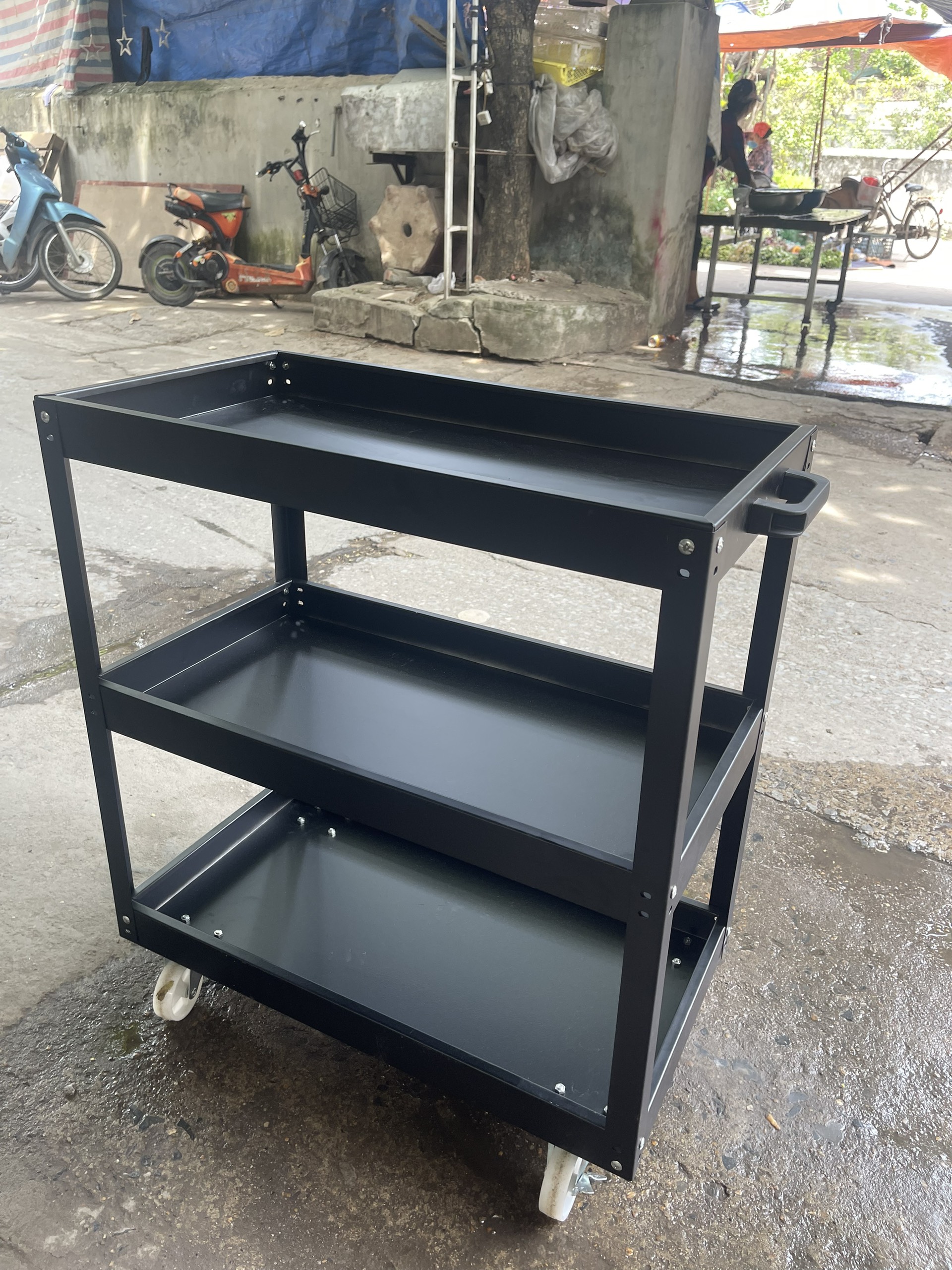Tủ đồ nghề 3 tầng, xe đẩy Tủ Đồ Nghề sửa chữa Xe Máy Ô tô..., có bánh di chuyển dễ dàng