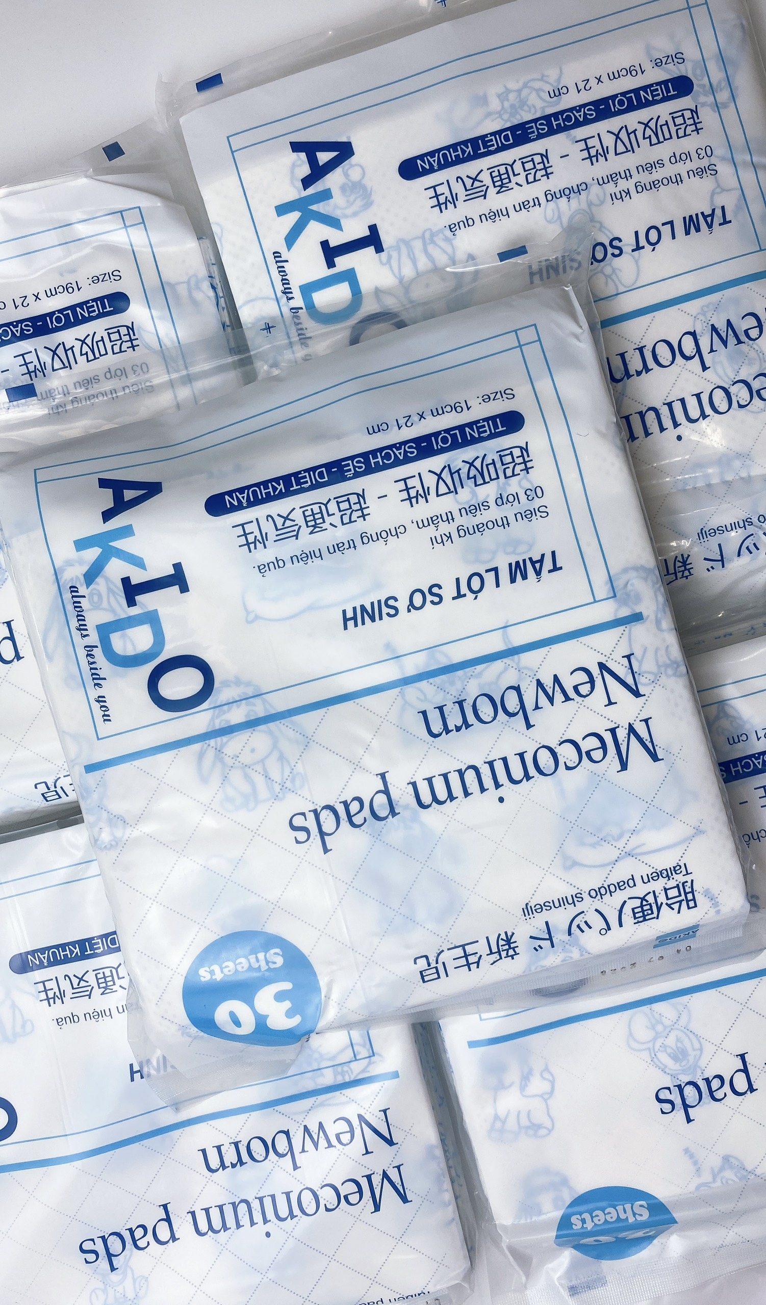 Tấm lót phân su akido, tấm lót chống thấm cho bé sơ sinh dùng 1 lần tiện lợi
