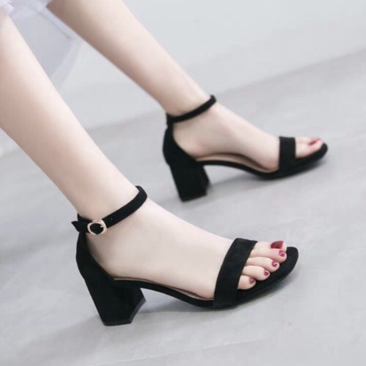 Giày cao gót 5cm 7cm quai ngang bít gót (Sz 35-40)